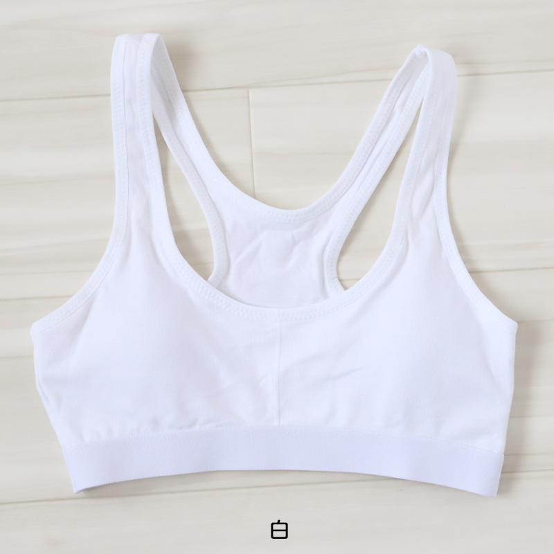 スポーツブラ ジュニア 綿 ジュニアブラ ハーフトップ 子供 130cm〜165cm ハーフトップブラ 小学生 130 140 150 160 白 黒 中学生 女子 ブラジャー (在庫限り)