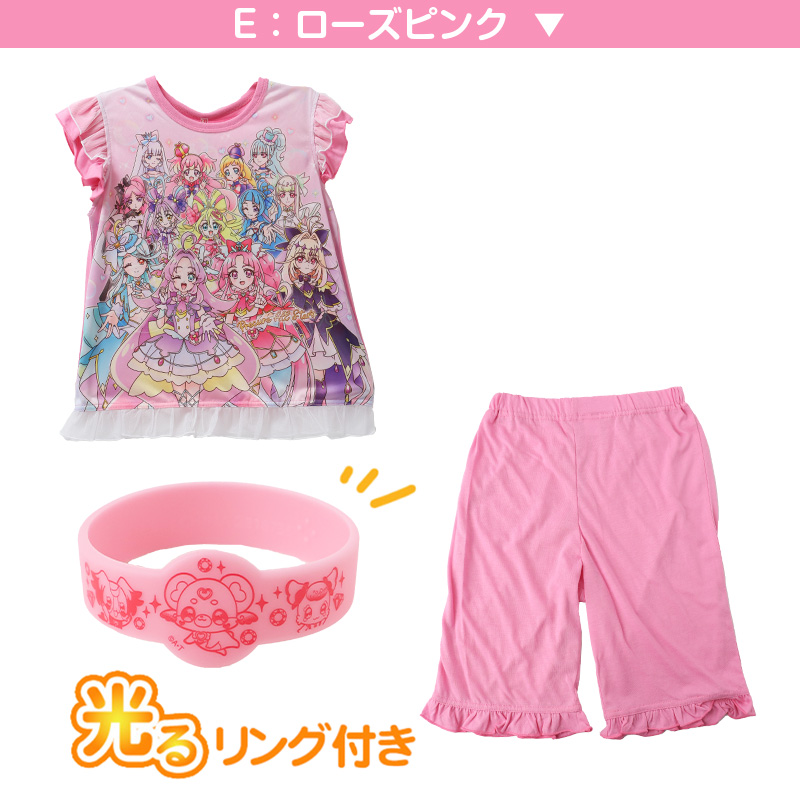 プリキュア パジャマ 半袖 光るパジャマ 名探偵プリキュア キッズ 100 110 120 130 cm 女の子 子供 夏 半ズボン 短パン オールスターズ