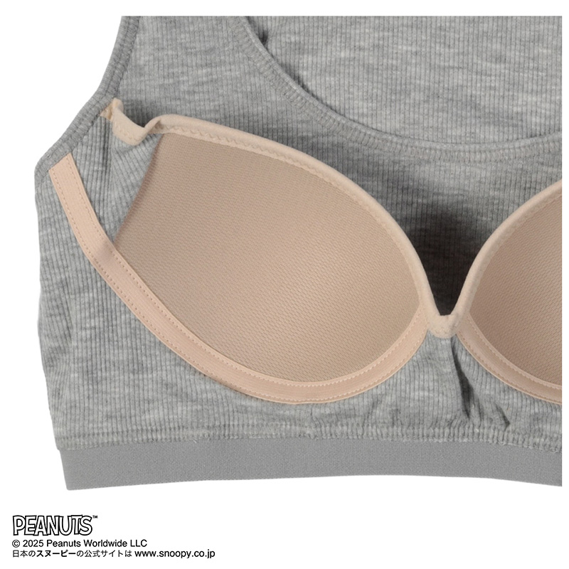ジュニアブラ ハーフトップ キッズ 小学生 ファーストブラ 子供 リブ 女の子 スヌーピー 150cm 160cm 165cm 女児 インナー 下着 中学生 女子 カップ付きインナー