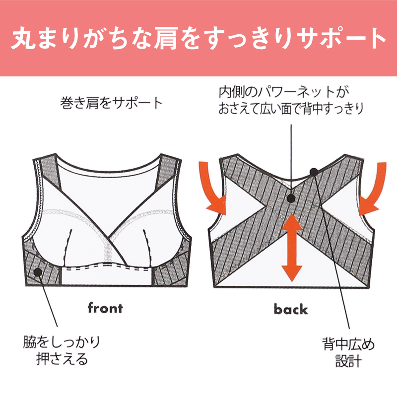 ハーフトップ 巻き肩対策 補正下着 レディース ノンワイヤーブラ モールドブラ シームレス 補整 下着 M〜LL インナー 女性 婦人 ブラジャー 姿勢矯正 引き締め