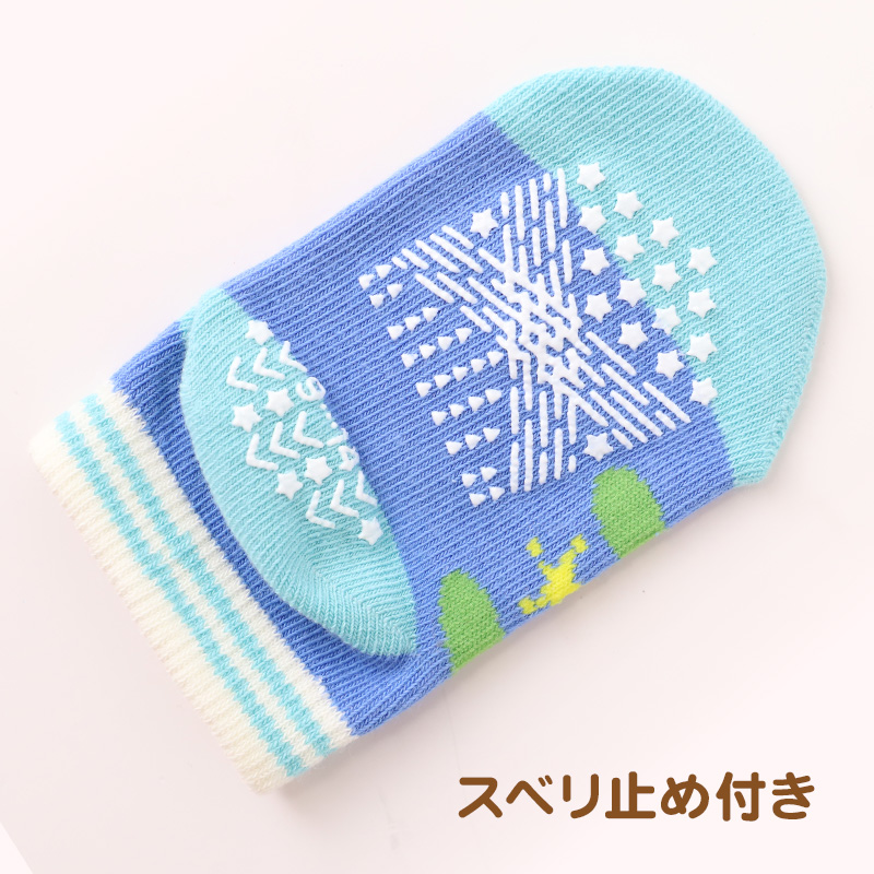 ベビー 靴下 キャラクター ソックス いないいないばあ ワンワン ぽぅぽ ベビーソックス 赤ちゃん 靴下 スニーカー丈 滑り止め付き キッズソックス 9-14cm