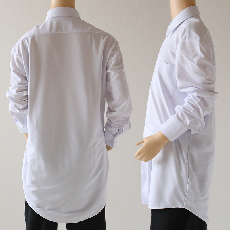 トンボ スクールシャツ 男子 長袖 ストレッチ ニット 学生服 シャツ SS〜BEL (制服 中学生 高校生 学校 ノーアイロン 透けにくい 男の子) (送料無料)