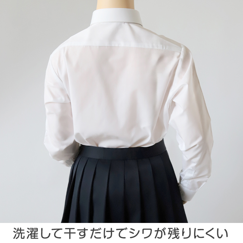 中学生 高校生 オフ白 TioTio 長袖ブラウス スクールブラウス 140A〜180B 富士ヨット スクールシャツ 通学 女の子 女子 学生 150 155 160 165 170 175