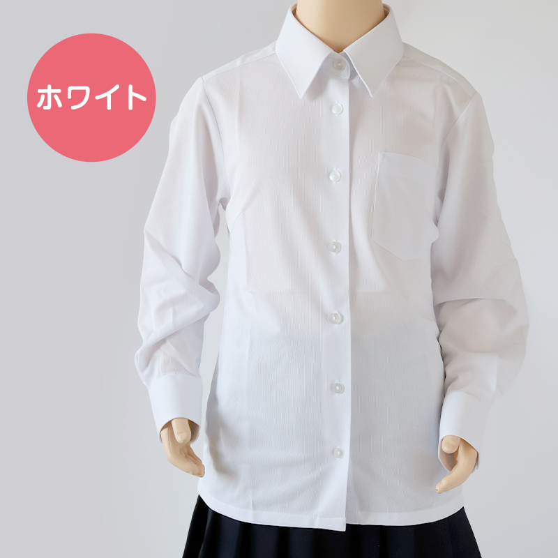 中学生 高校生 ニット長袖 台襟ブラウス スクールブラウス 140A〜180B 富士ヨット スクールシャツ 通学 女の子 女子 学生 145 150 155 160 165 170 175