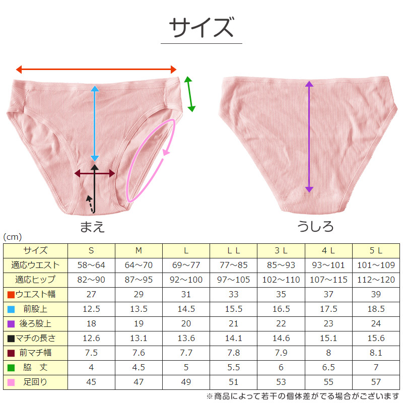 ショーツ 綿100% レディース リブ 綿 コットン ハーフショーツ S〜5L 浅め パンツ 下着 ll 3l 4l 大きいサイズ シンプル 無地 インナー