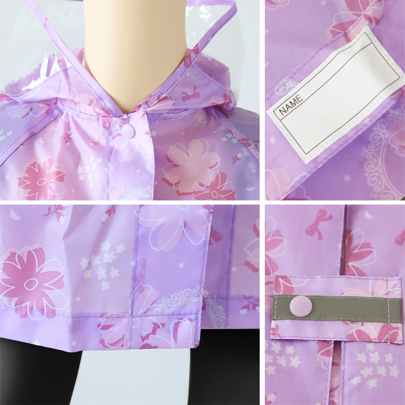 レインコート キッズ ランドセル対応 女の子 カッパ 子供 120 130 140 子ども 子供用 雨具 かわいい おしゃれ 小学生 小学校 花柄 クリア