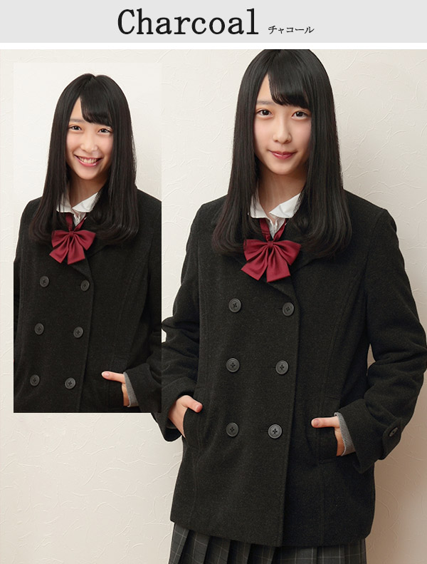 スクールコート 女子 ピーコート ショート丈 高校生 中学生 S〜L MICHELKLEIN 暖かい 女の子 学生 レディース 冬 防寒 可愛い おしゃれ (送料無料) (在庫限り)