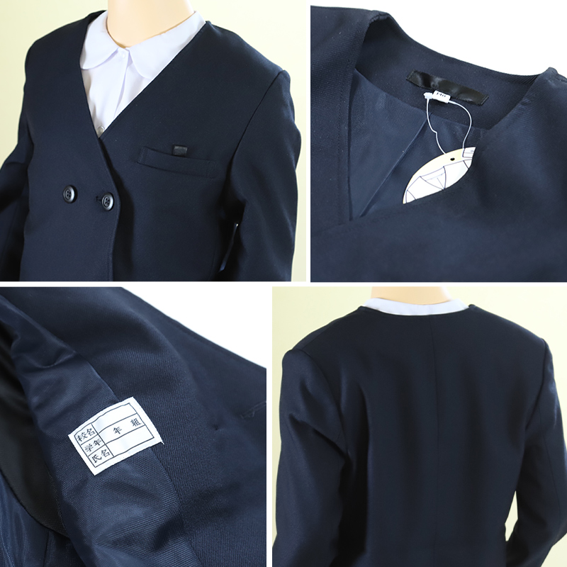 小学校 小学生 制服 上着 イートン ダブル 男子 女子 撥水 洗える 120cm〜170cm 学生服 ジャケット 上衣 男の子 女の子 男女兼用 抗菌防臭 紺 (送料無料)