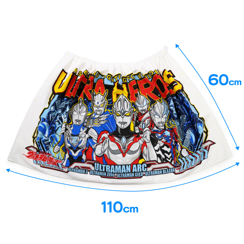 ラップタオル 巻きタオル ウルトラマン ウルトラマンアーク 綿100% 青 赤 男の子 男子 60cm 子供 プールタオル ウルトラヒーローズ バスタオル プール 水泳 男児