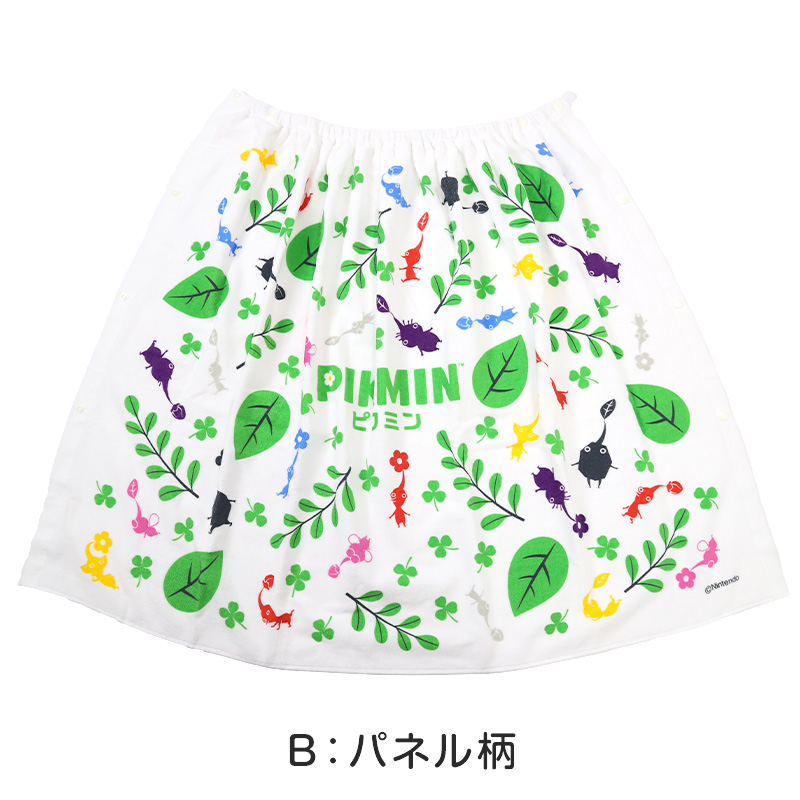 ラップタオル 巻きタオル 綿100% キャラクター かわいい キッズ 子供 80cm丈 ビーチタオル バスタオル 小学生 プール 水泳 男の子 女の子 ジュニア ピクミン