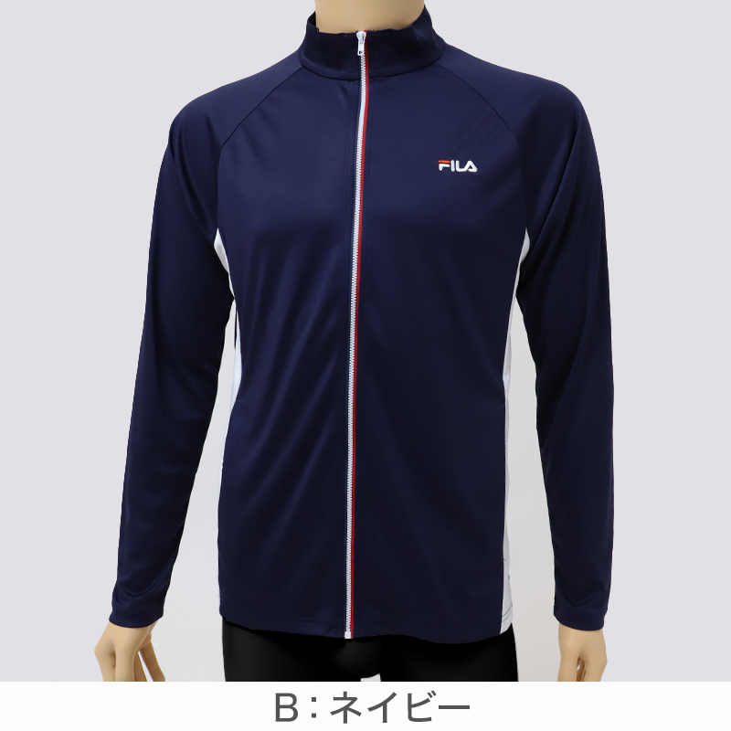 FILA フィラ ラッシュガード メンズ 長袖 UV遮蔽率90%以上 UVカット 水陸両用 UVジャケット 変色しにくい 日差し対策 紫外線対策 M〜LL