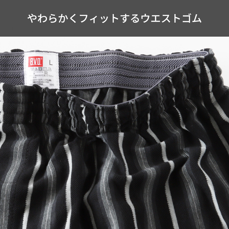 BVD トランクス ニット bvd メンズ パンツ 吸水速乾 前あき M L LL B.V.D. 下着 肌着 ニットトランクス インナー チェック ストライプ