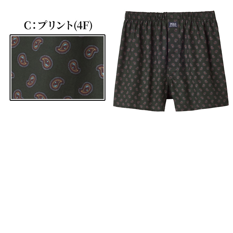 POLO トランクス メンズ 綿100 前あき ボタン付き ゆったり 下着 M L LL 男性 紳士 インナー パンツ コットン ブリーフ 先染め プリント チェック ブランド