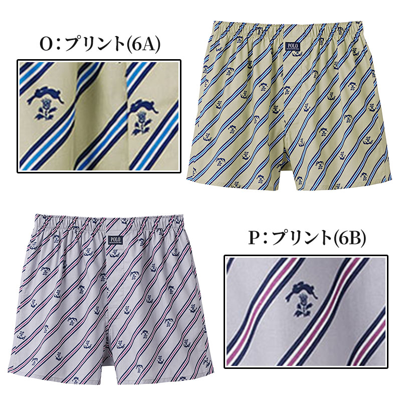 POLO トランクス メンズ 綿100 前あき ボタン付き ゆったり 下着 M L LL 男性 紳士 インナー パンツ コットン ブリーフ 先染め プリント チェック ブランド