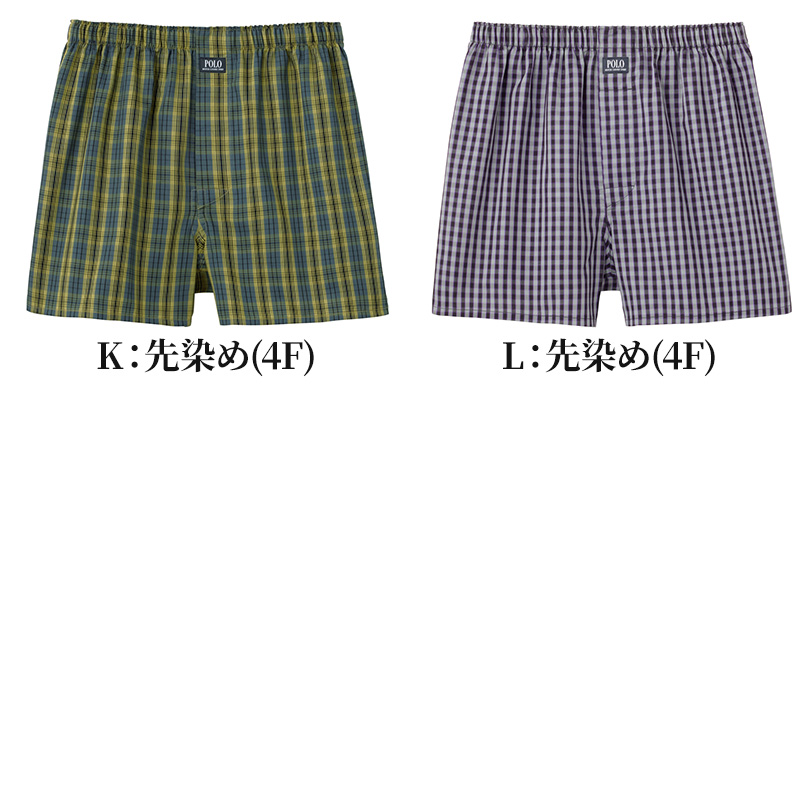 POLO トランクス メンズ 綿100 前あき ボタン付き ゆったり 下着 M L LL 男性 紳士 インナー パンツ コットン ブリーフ 先染め プリント チェック ブランド