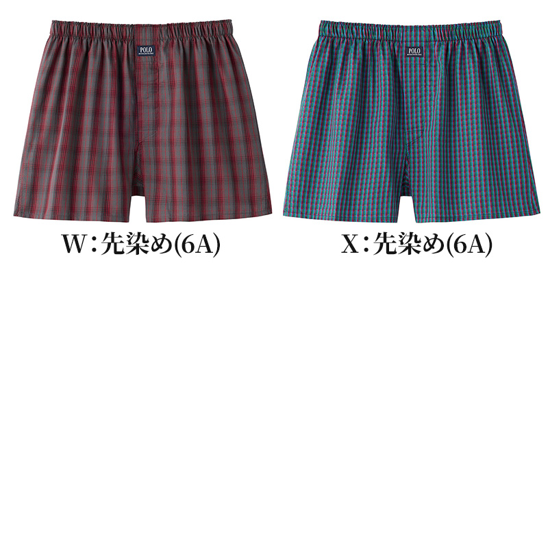 POLO トランクス メンズ 綿100 前あき ボタン付き ゆったり 下着 M L LL 男性 紳士 インナー パンツ コットン ブリーフ 先染め プリント チェック ブランド