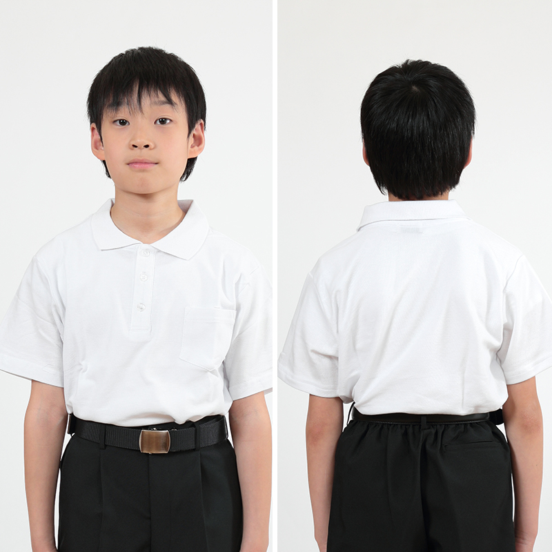 キッズ ポロシャツ 半袖 綿100% 小学生 制服 小学校 スクール 子供 100cm〜160cm 男の子 女の子 スクールシャツ 男子 女子 白 無地 学校 吸汗速乾