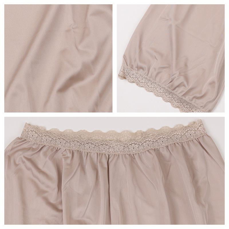 ペチパンツ 透けない ロング ペチコート パンツ 大きいサイズ トイレ 裾ゴム入り レディース ひざ丈 日本製 3L - 4L ・ 5L - 6L キュロット 透け防止