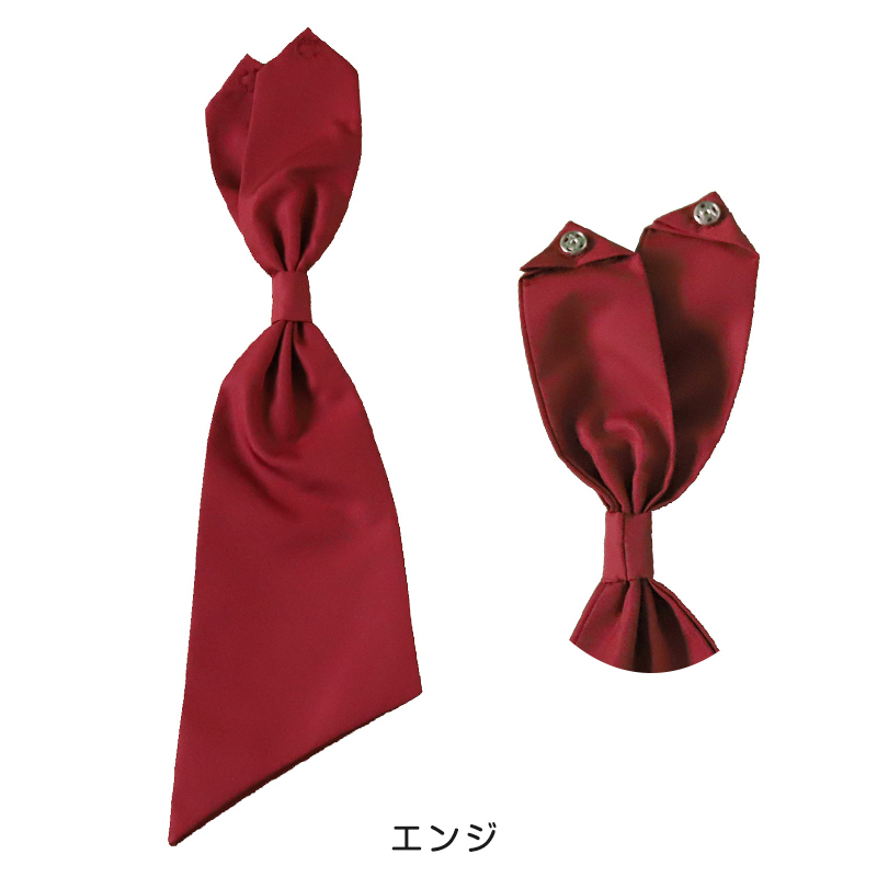 ティアラ セーラー服用ネクタイ  (Tiara 白 エンジ)  (YK) (取寄せ)