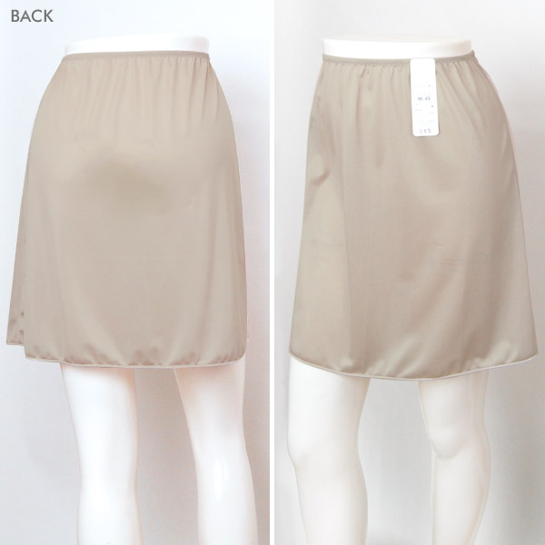 ペチコート ショート M45〜LL45 (透けない 静電気防止 吸汗 速乾 レディース インナー 日本製 ノンレース)