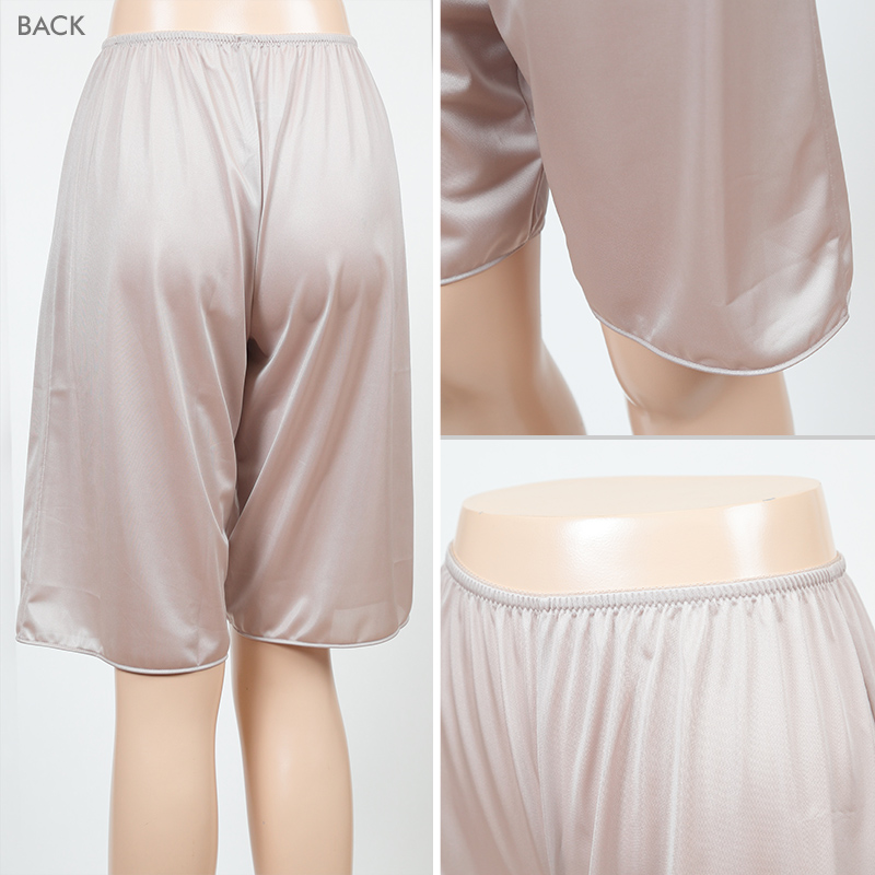 ペチコート パンツ ペチパンツ 透け防止 透けない M55〜LL55 (キュロット フレアパンツ ひざ丈 レディース インナー ガウチョ ワイドパンツ 裏地 ベージュ 黒)