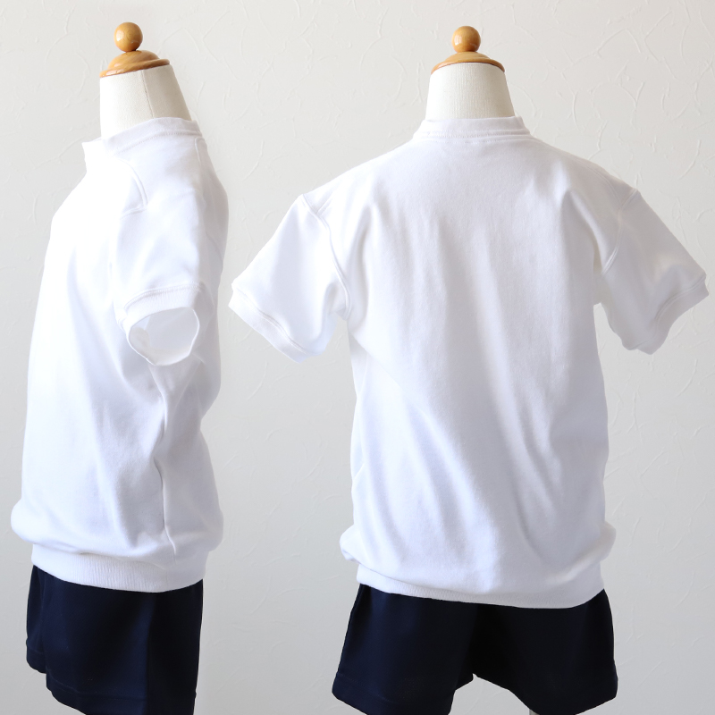 体操服 半袖 ヨーク 体操着 小学生 小学校 男子 女子 110〜160cm Ｖ型 ヨーク襟 白 女の子 男の子 速乾 子供 綿 半そで キッズ