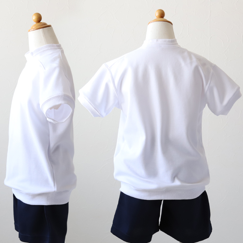 体操服 半袖 ドライ 速乾 大きいサイズ 男子 女子 S〜3L (Ｖ型体操服 体操着 白 小学校 女の子 男の子 ドライ 速乾 子供 綿混 半そで キッズ) (在庫限り)