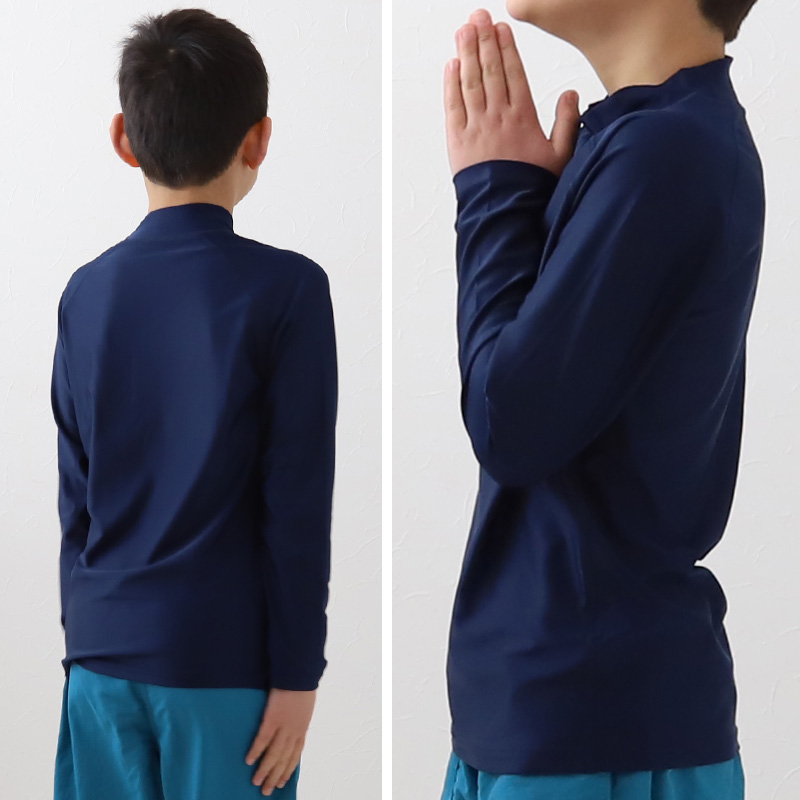 ラッシュガード かぶり キッズ 長袖 スクール水着 小学生 フードなし チャックなし 子供 90〜170cm uvカット 男の子 女の子 学校 中学生 プール