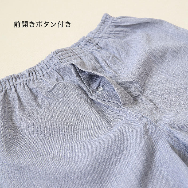 クレープ メンズ トランクス パンツ 綿100% 2枚組 M〜LL クレープ素材 クレープ肌着 紳士 男性 下着 ボトム インナー パンツ 夏 肌着 M L LL