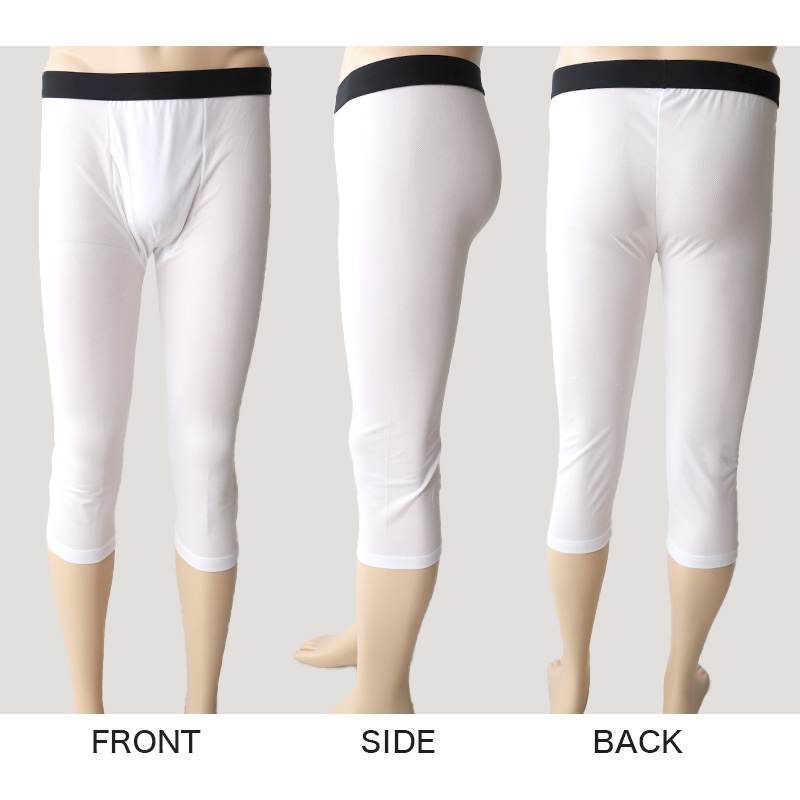 メンズ インナー ロングパンツ ボトム ７分丈パンツ クロップドパンツ インナーボトム メッシュ 冷感 ドライ 肌着 7分丈ボトム M〜LL 速乾 接触冷感