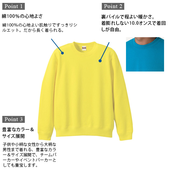 レディース 10.0オンス クルーネックスウェット S〜XXL (United Athle レディース アウター トレーナー カラー) (取寄せ)