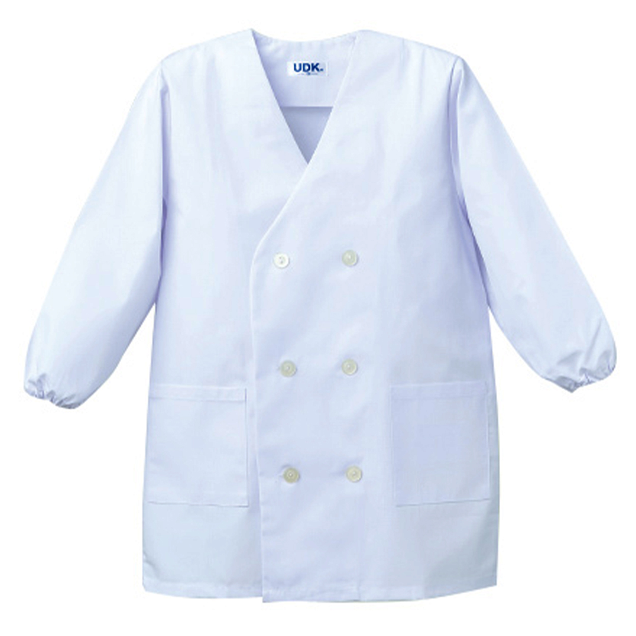 給食白衣 給食着 ダブル ボタン 給食当番 小学校 中学校 保育園 幼稚園 エプロン 長袖 小学生 中学生 スクール 白 120〜150cm 子供 給食衣 キッズ 学校
