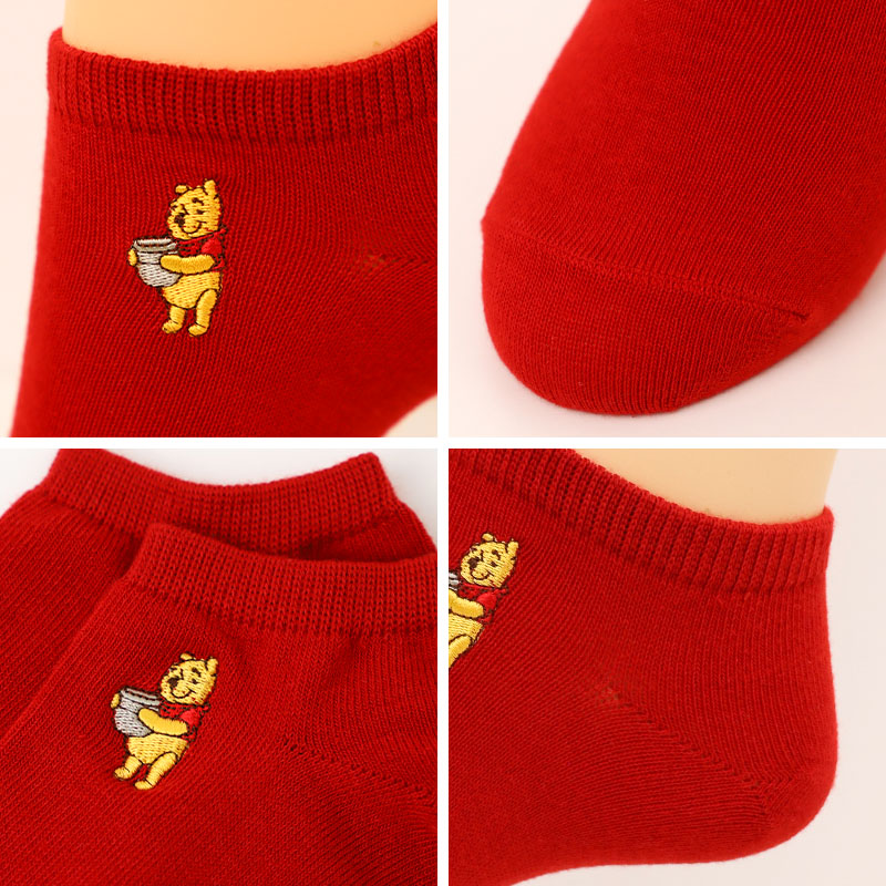 レディース アンクルソックス Disney ディズニー 刺繍 ソックス スニーカーソックス 婦人靴下 エイリアン プーさん くるぶし丈 23-25cm