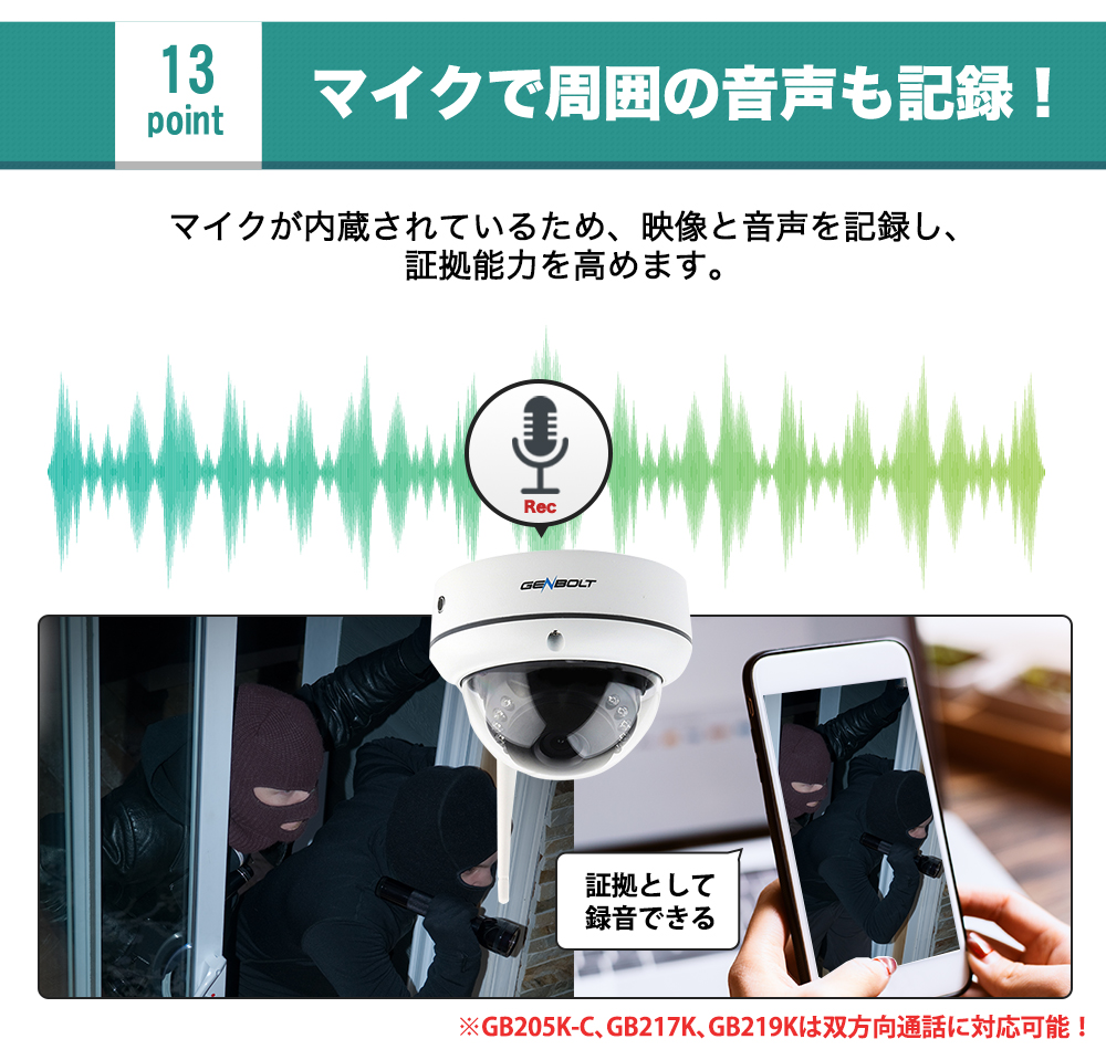 防犯カメラ 屋外 NVRセット 1〜8台 300万画素 ワイヤレス 防水 マイク