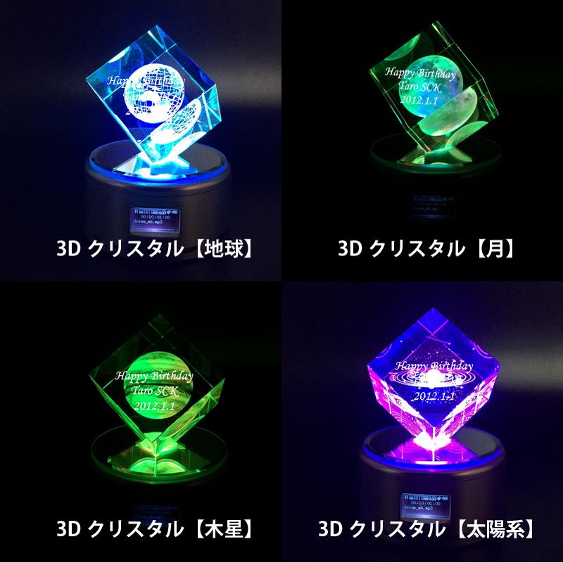 インテリア雑貨 オルゴール プレゼント LED 台座 光る 回る 奏でる 36曲 スタンド 3D クリスタル ガラス オーナメント フィギュア  載せ替え お薦め 売れ筋