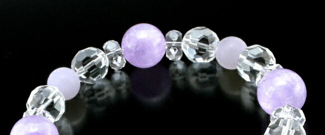 ムーンストーン ラベンダーアメジスト・心の疲れ除去ブレス 白水晶