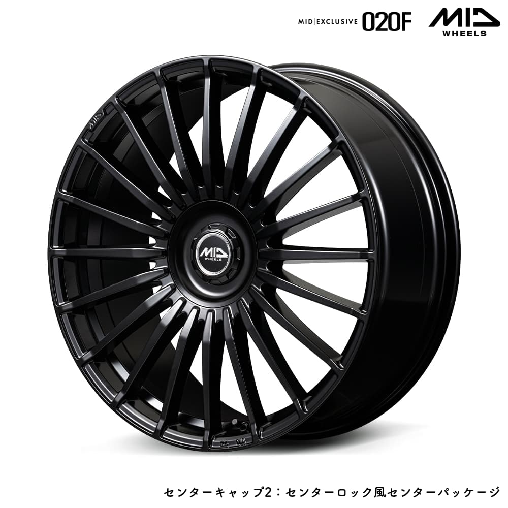 MID エクスクルーシヴ 020F 20x8.5J 5H 114.3/108 +38 セミグロスブラック (SBK) / 20インチ ホイール4本セット MID EXCLUSIVEの画像
