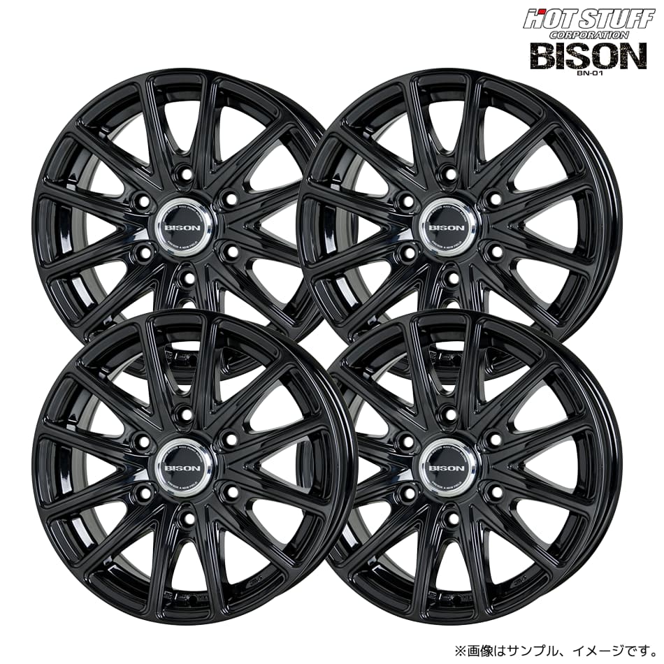 バイソン BN-01 ホイール4本セット 16x5.5J 5H 139.7 +22 メタリックブラック(MB) / 16インチ ホットスタッフ HOT STUFF BISON BN01