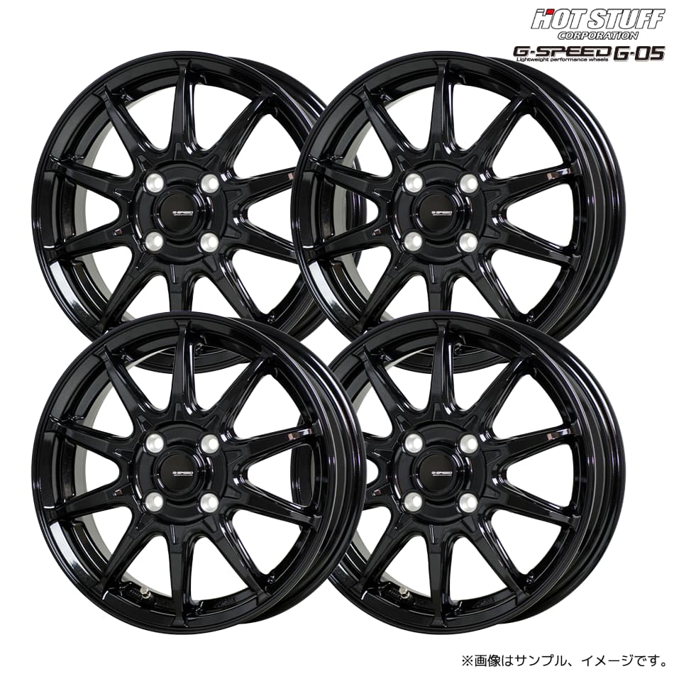 ジー・スピード G-05 ホイール4本セット 15x5.5J 4H 100 +45 メタリックブラック(MB) / 15インチ ホットスタッフ HOT STUFF G-SPEED G05