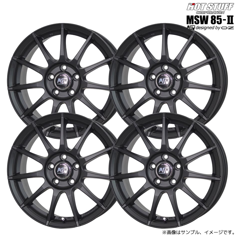 MSW 85-II ホイール4本セット 19x8.0J 5H 112 +45 マットブラック(MBK) / 19インチ 14R 球面座 ホットスタッフ HOT STUFF 輸入車用