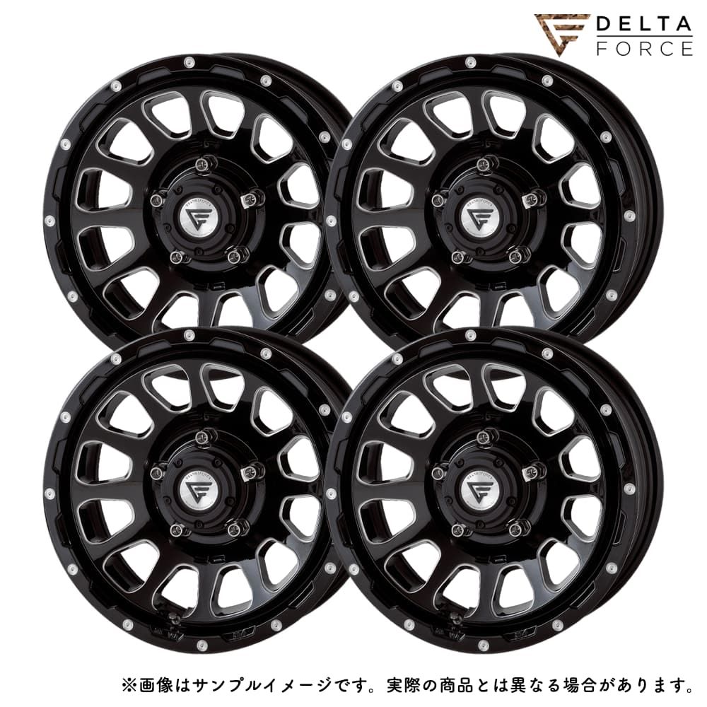 デルタフォース オーバル 16x5.5J 5H 139.7 +20 ブラックマシニング (BKM) / 16インチ ホイール4本セット DELTA FORCE OVAL
