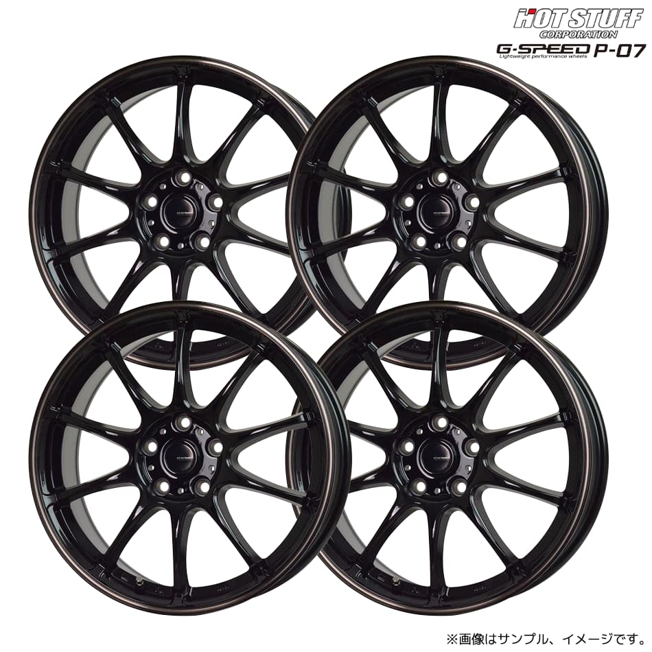 HOT STUFF - ジー・スピード P-07 車輪4本仕掛ける 18x7.5J 5H 114.3 +48 黒いこと＆ブロンズ読みやすい(BK/BR) / 18in 熱っぽい原材料 G-SPEED P07 タイヤ、ホイール-自動車