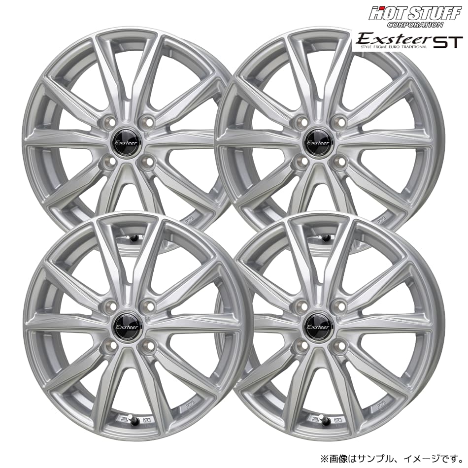 エクスター ST ホイール4本セット 15x5.5J 4H 100 +45 シルバー(S) / 15インチ ホットスタッフ HOT STUFF Exsteer ST