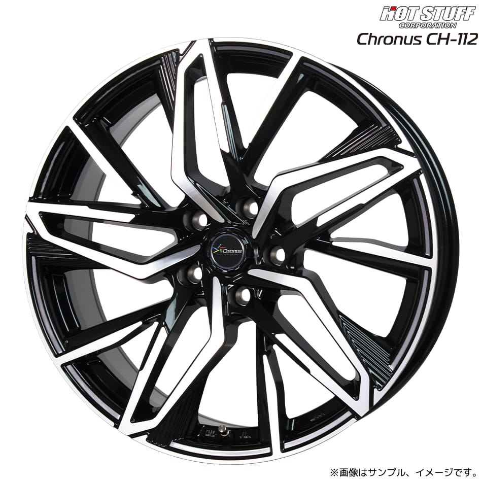 クロノス CH-112 ホイール1本 19x8.0J 5H 114.3 +35 メタリックブラックポリッシュ(MB/P) / 19インチ ホットスタッフ HOT STUFF Chronus CH112