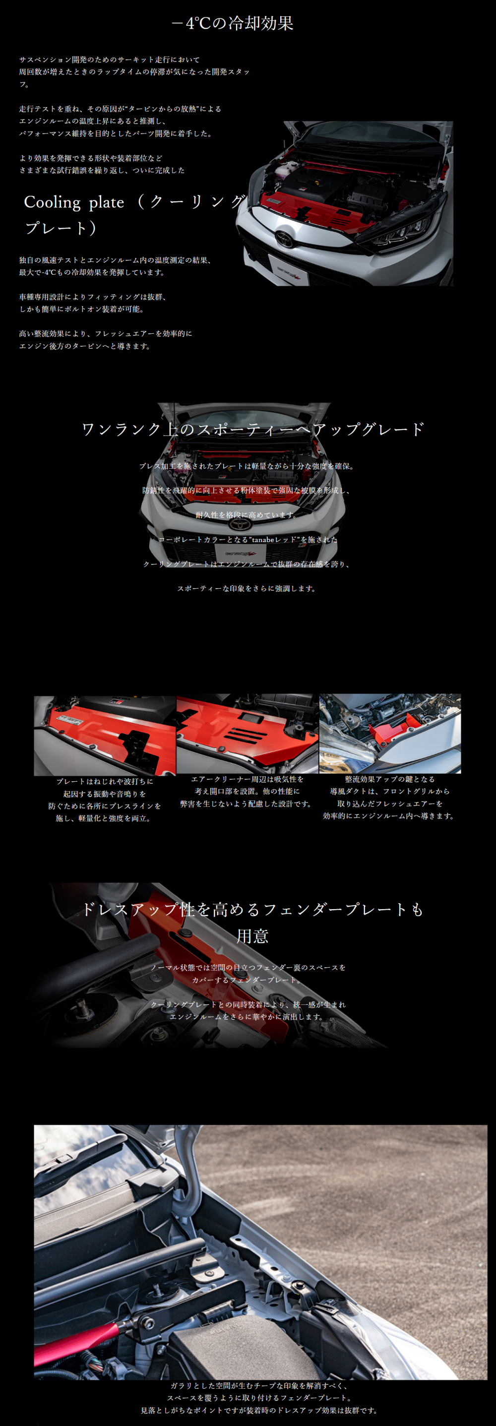 TANABE（タナベ） GTクーリングプレート GRヤリス GXPA16 (フロント