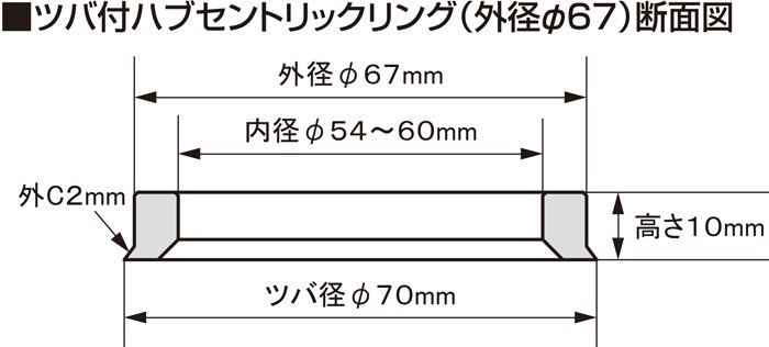 KYO-EI 協永産業 外径φ67(軽合金製) ツバ付ハブリング 超軽量
