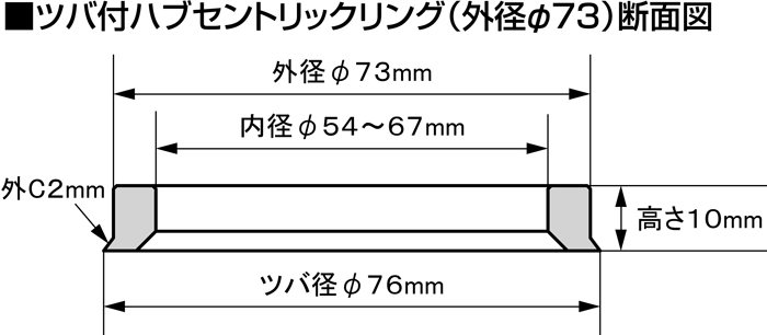 KYO-EI 協永産業 外径φ73(軽合金製) ツバ付ハブリング 超軽量