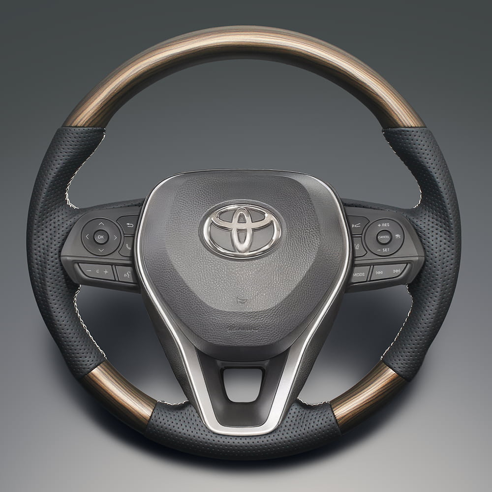 FEGGARI カローラ クロス 10系 ステアリング ウォールナット x PVC