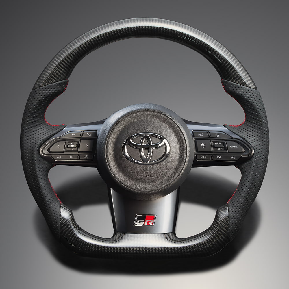 FEGGARI GRカローラ 10系 ステアリング リアルカーボン x 本革