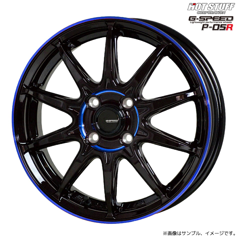 �W�[�E�X�s�[�h P-05R �z�C�[��1�{ 15x5.5J 4H 100 +45 �u���b�N���u���[�N���A(BK/BLUE) / 15�C���` �z�b�g�X�^�b�t HOT STUFF G-SPEED P05R